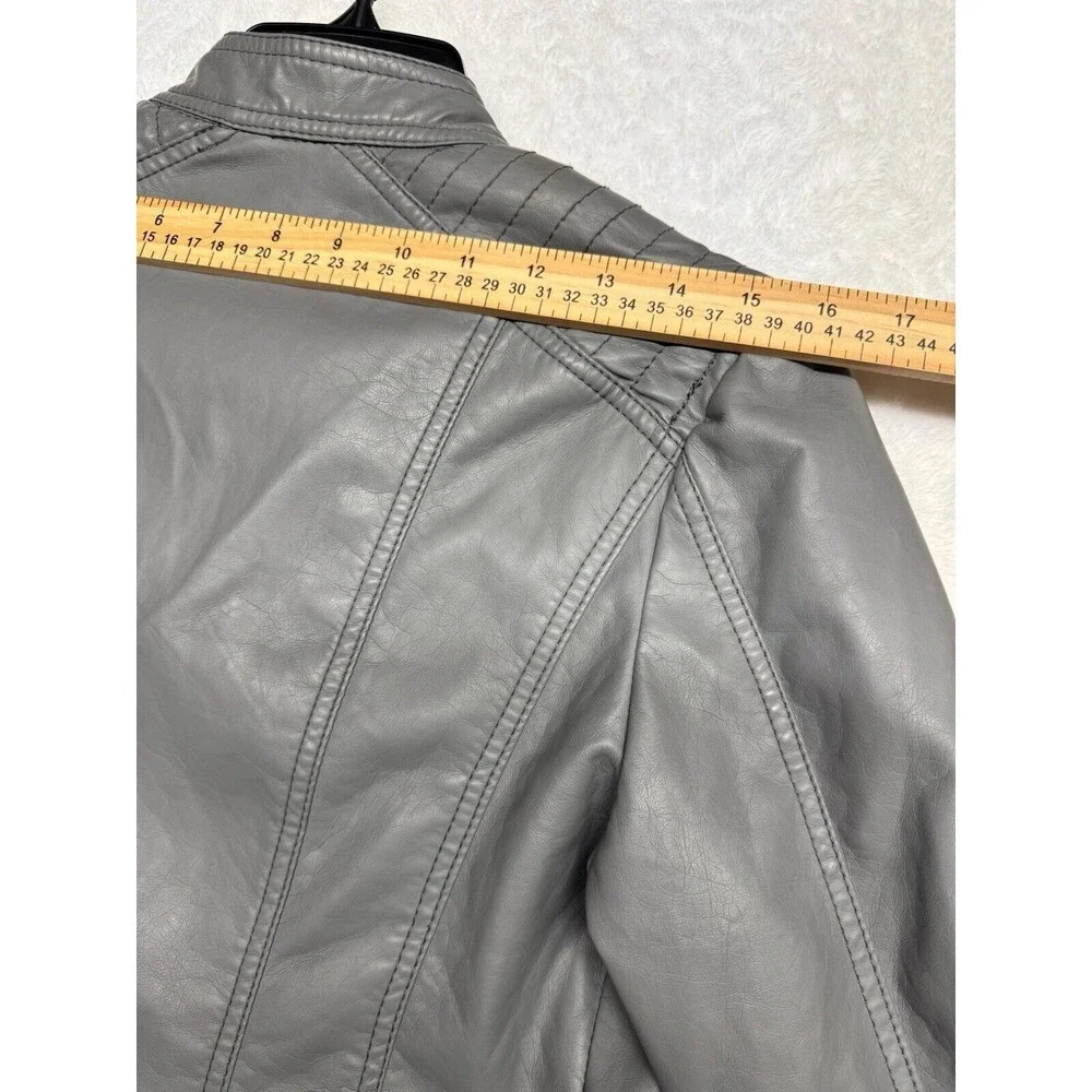 Therapy Jacket Women's Size M Gray Full Zip Pockets Lined Leopard - Picture 9 of 13